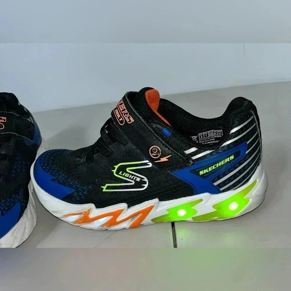 Boy's Shoes SKECHERS KIDS Flex Glow Bolt 400138L (Little Kid/Big Kid) - Picture 3 of 6